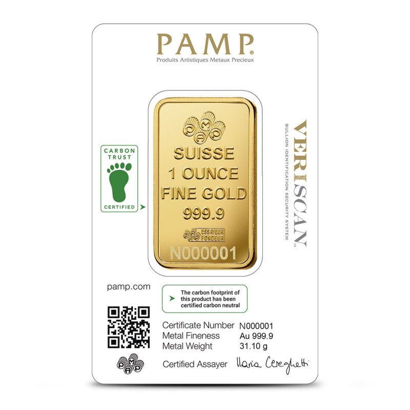 PAMP Suisse Lady Fortuna Gold Bar, reverse (back)
