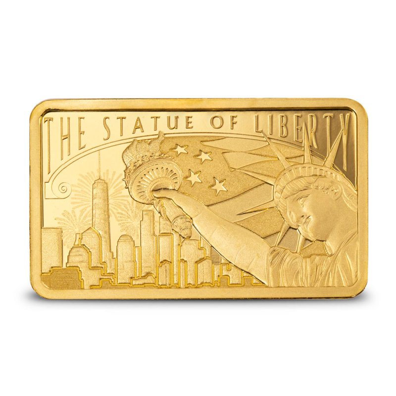PAMP Suisse Statue of Liberty Gold Bar, obverse (front)