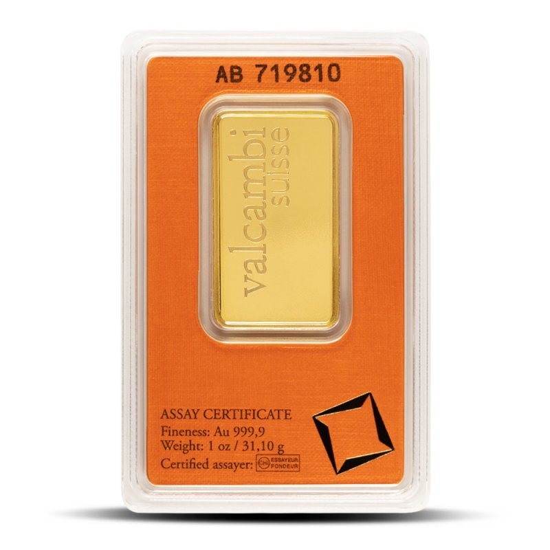 Valcambi Gold Bar, reverse (back)