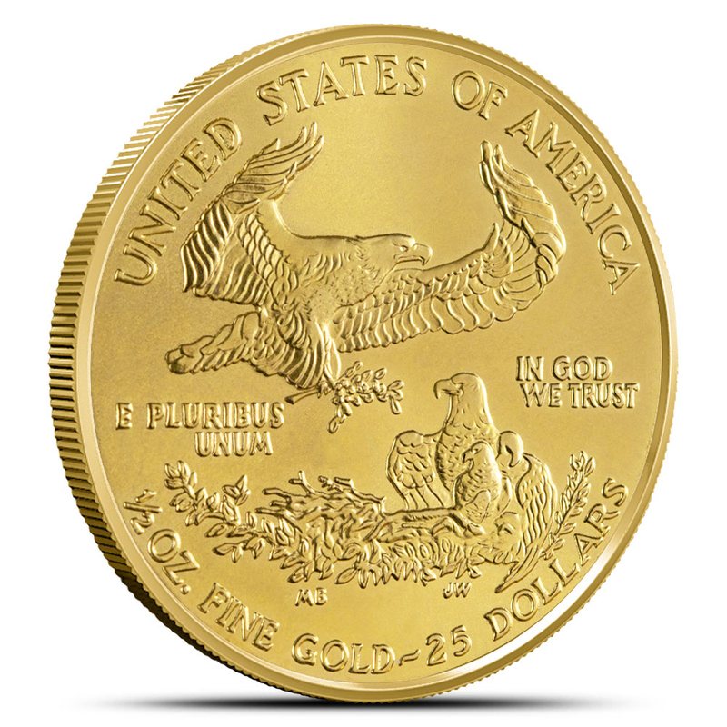 American Gold Eagle (1/2 oz, Type 1 design), view 2 of 2