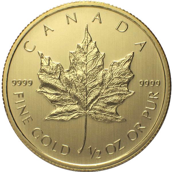 Canadian Gold Maple Leaf (1/2 oz), reverse (back)